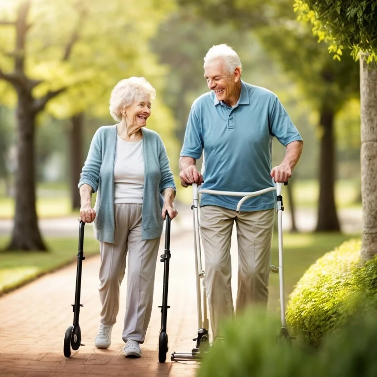 Senior woman engaging in physical exercise
